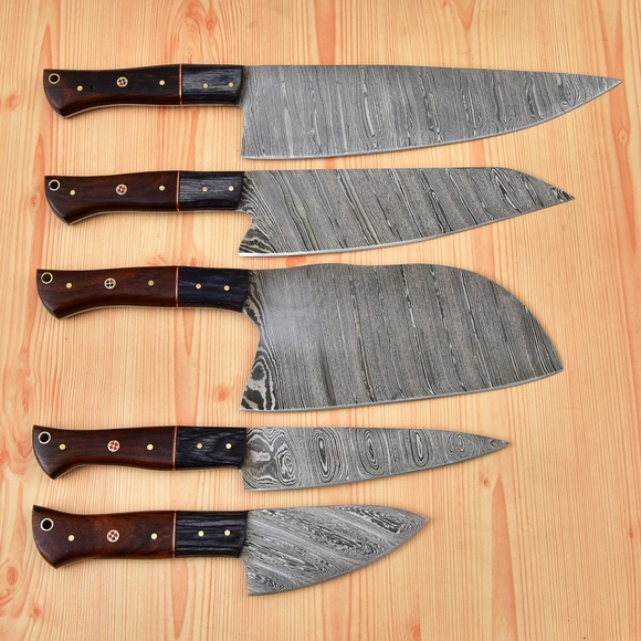 Handmade Damascus Steel Kitchen Chef Knife (Set of 5) - Picture 1 of 6